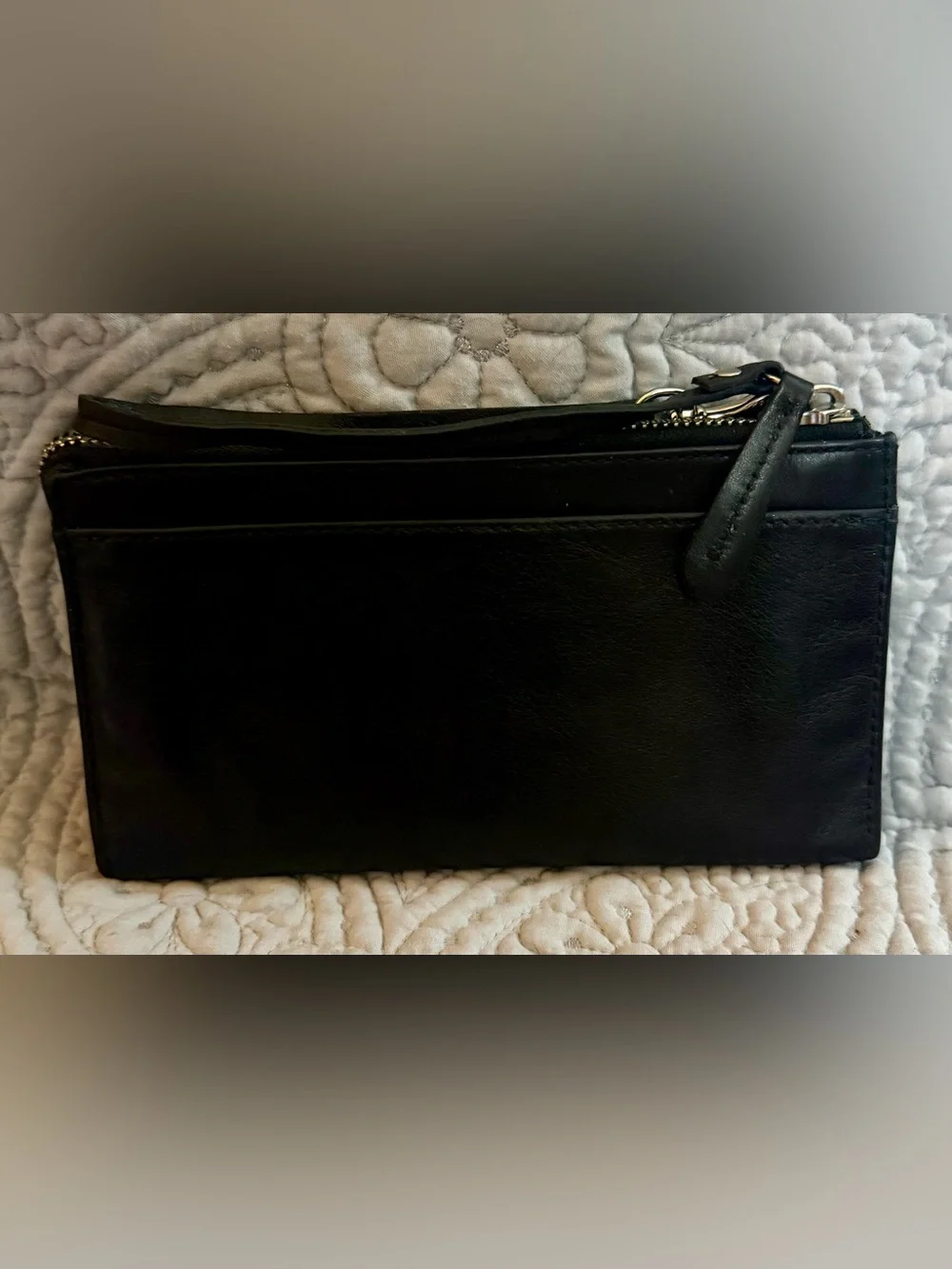 Coach Madison Black Leather Wristlet with Gold Hardware
